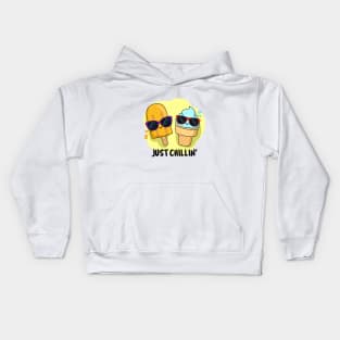 Just Chillin Cute Ice Cream Pun Kids Hoodie